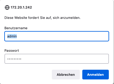 C-MOR Anmeldung an der Weboberfläche mit Benutzername und Passwort