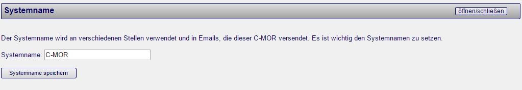 Systemname C-MOR Videoüberwachung