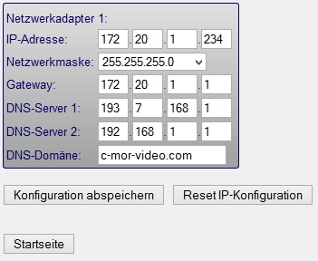 Änderung der Netzwerkeinstellungen