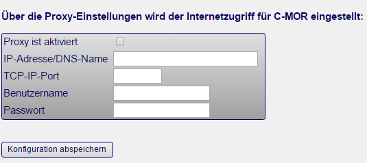 Proxy Konfiguration der Videoüberwachung C-MOR