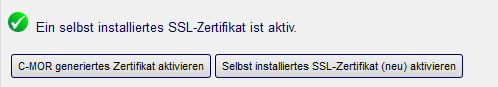 Selbst installiertes SSL-Zertifikat ist jetzt aktiv