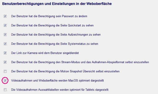 C-MOR Videoüberwachung MacOS-Optimierung