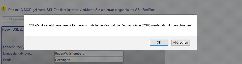 Meldung eigenes SSL-Zertifkat erstellen