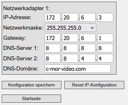 Änderung der Netzwerkeinstellungen