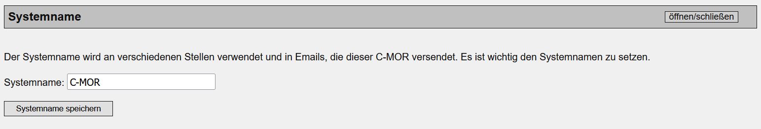 Systemname C-MOR Videoüberwachung